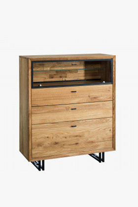 Eichenschrank modern auf Metallbeinen, 100x118x39 cm